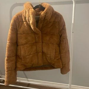 Faux fur bomber jacket - size medium